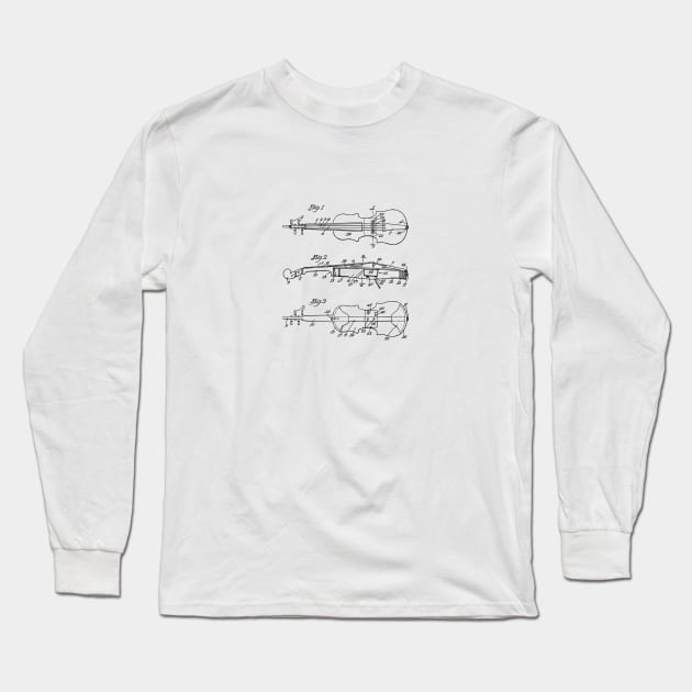 Violin Art Patent Design 1933 Long Sleeve T-Shirt by MadebyDesign
